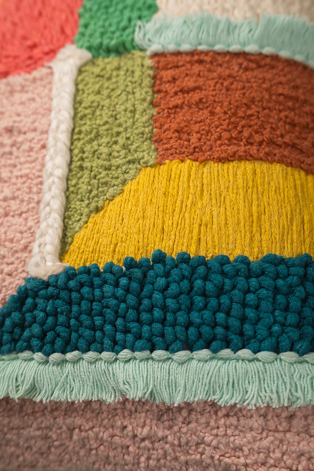 Abstract Texture Embroidered Cushion Cover - Image 5