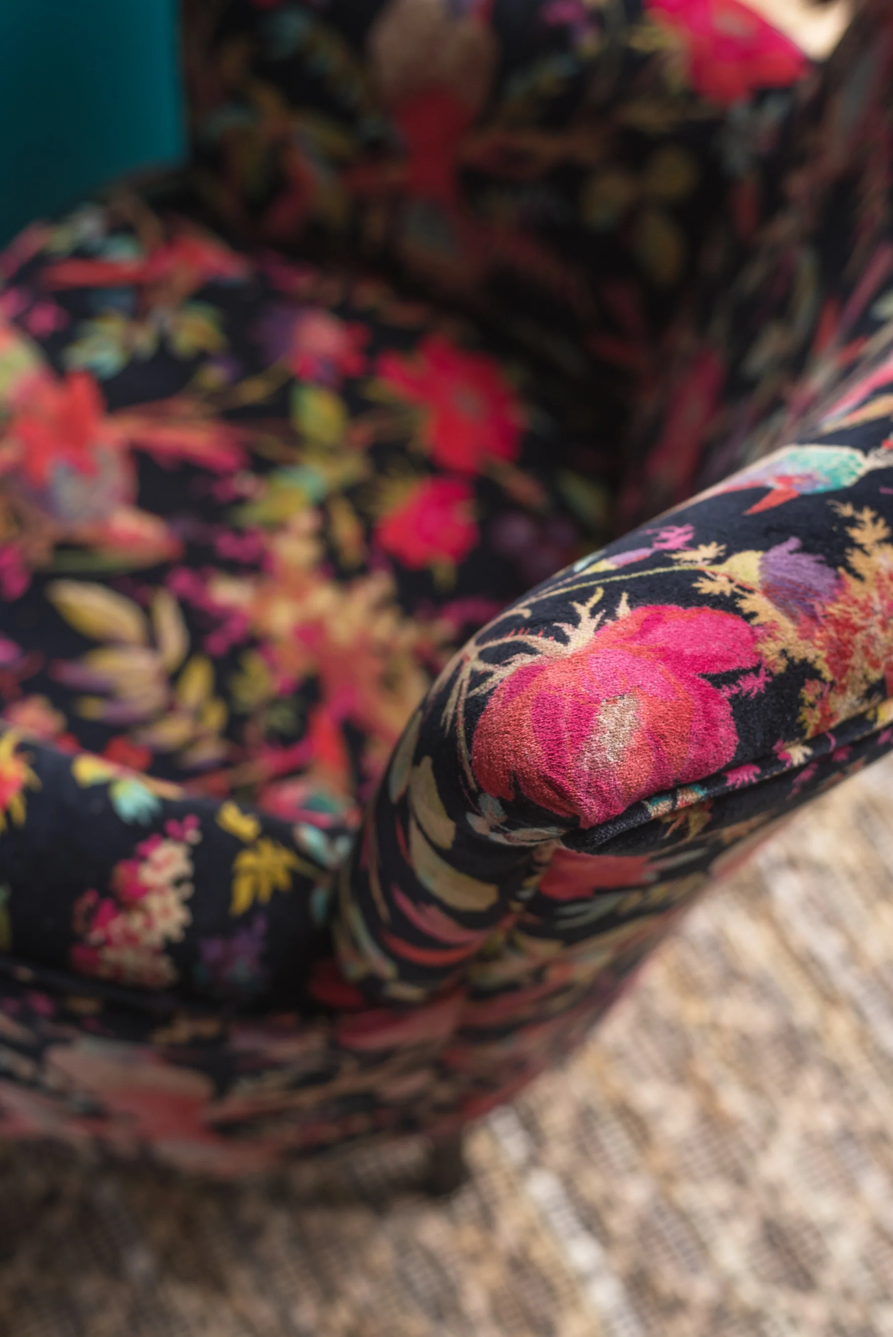 Black Bird of Paradise Velvet Chair - Image 10