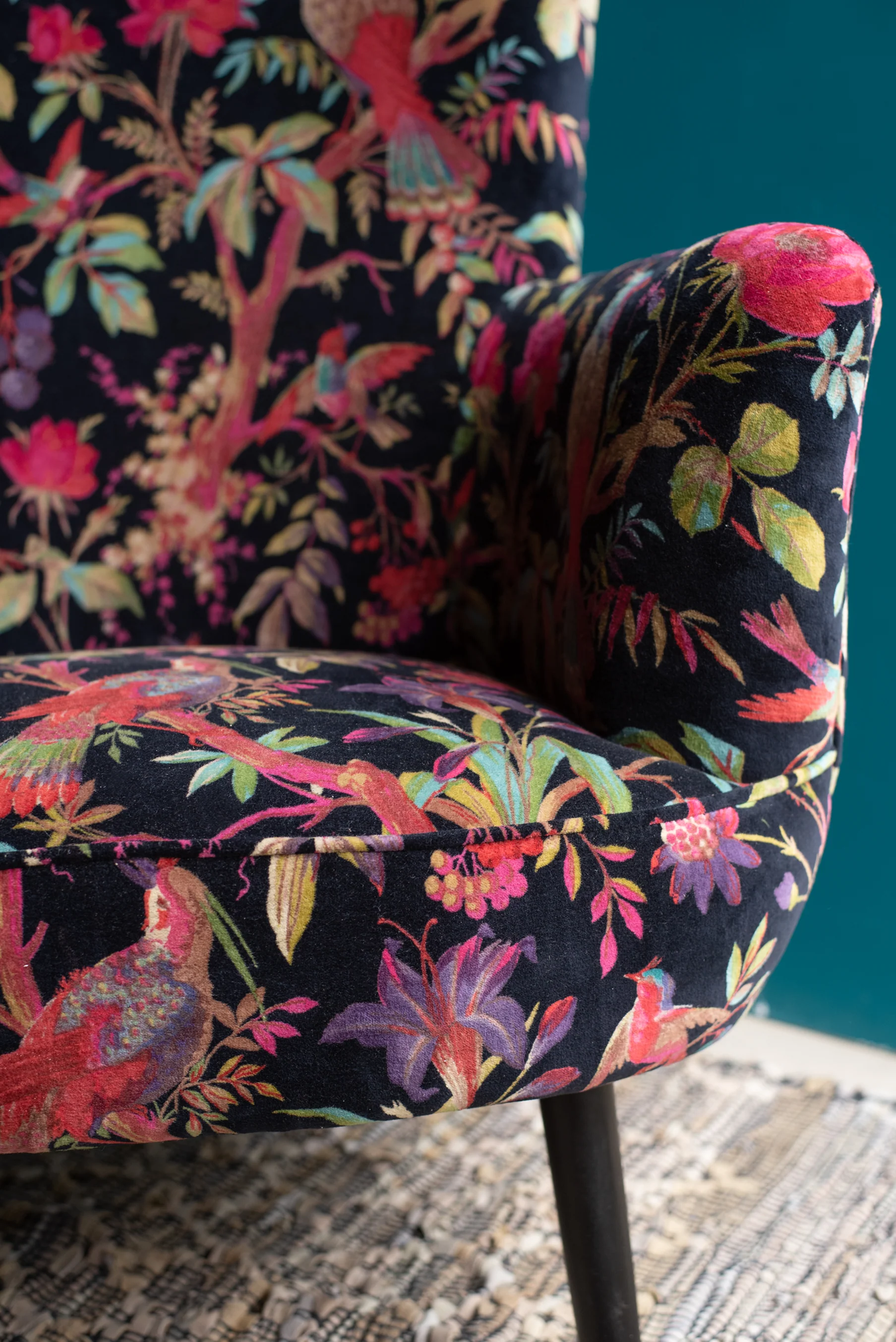 Black Bird of Paradise Velvet Chair - Image 6