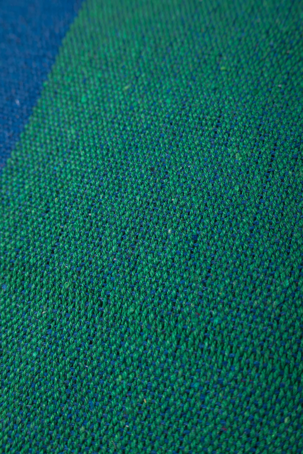 Blue & Green Recycled Cotton Wide Stripe Throw - Image 4