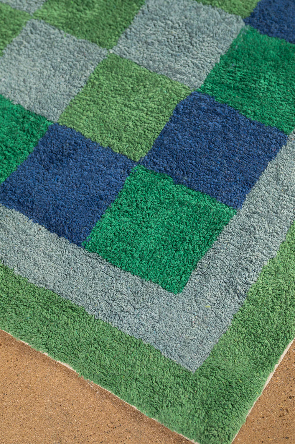 Nell Chequered Recycled Cotton Rug - Image 6