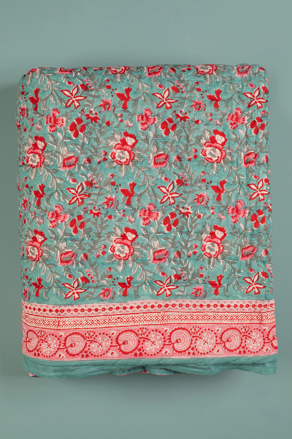 Adeline Hand Block Print Cotton Quilt - Image 7