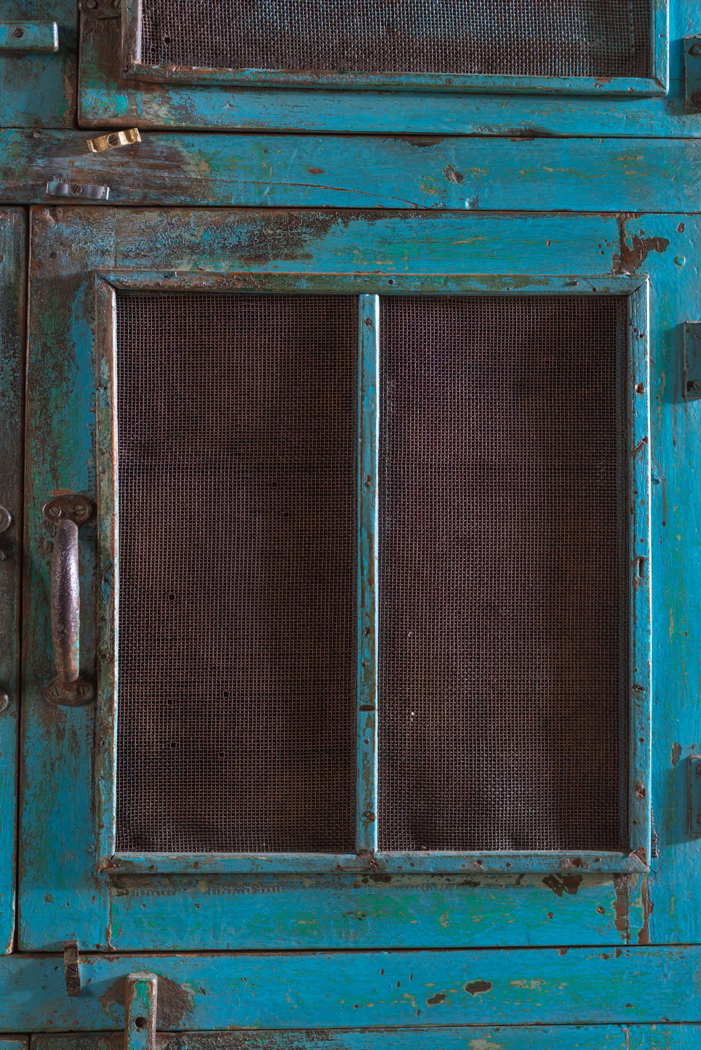 Blue Vintage Wooden Cupboard <p>W:106cm D:64cm H:168.5cm </p> - Image 3
