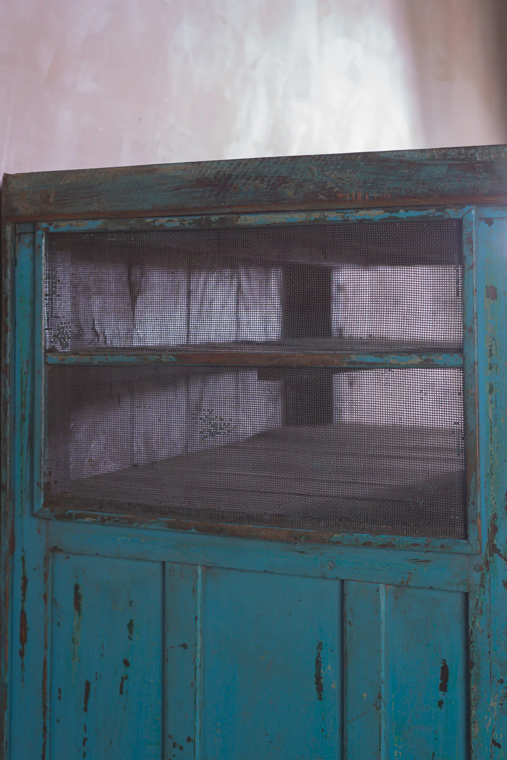 Blue Vintage Wooden Cupboard <p>W:106cm D:64cm H:168.5cm </p> - Image 9