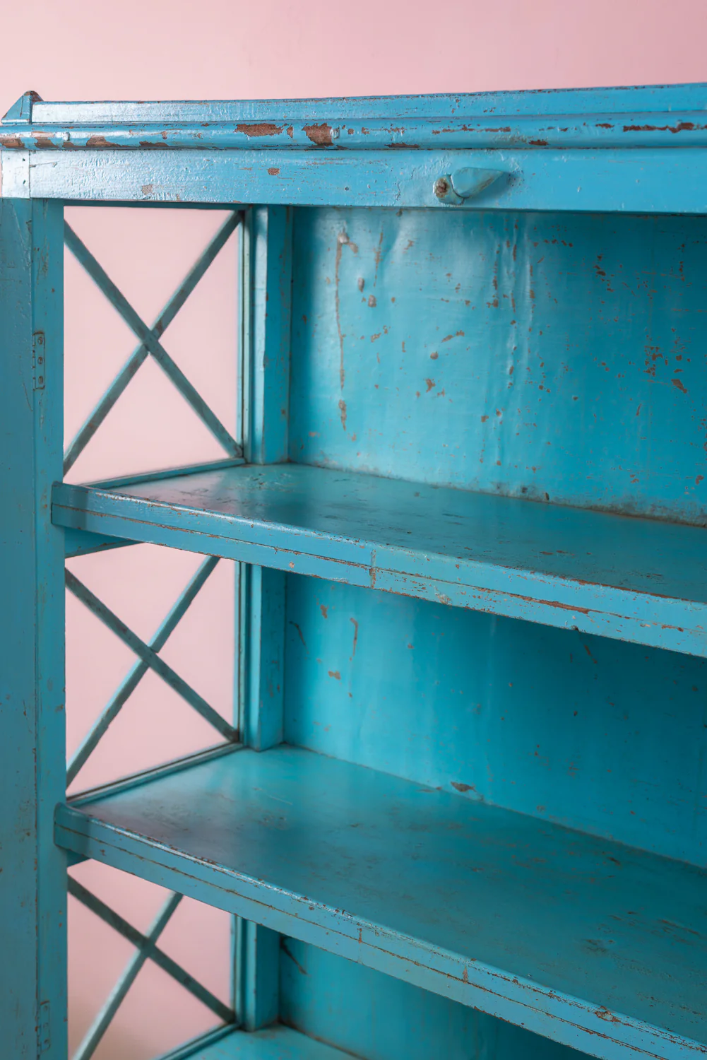 Light Blue Vintage Glazed Cabinet <p>W:126.5cm D:48.5cm H:148cm </p> - Image 8