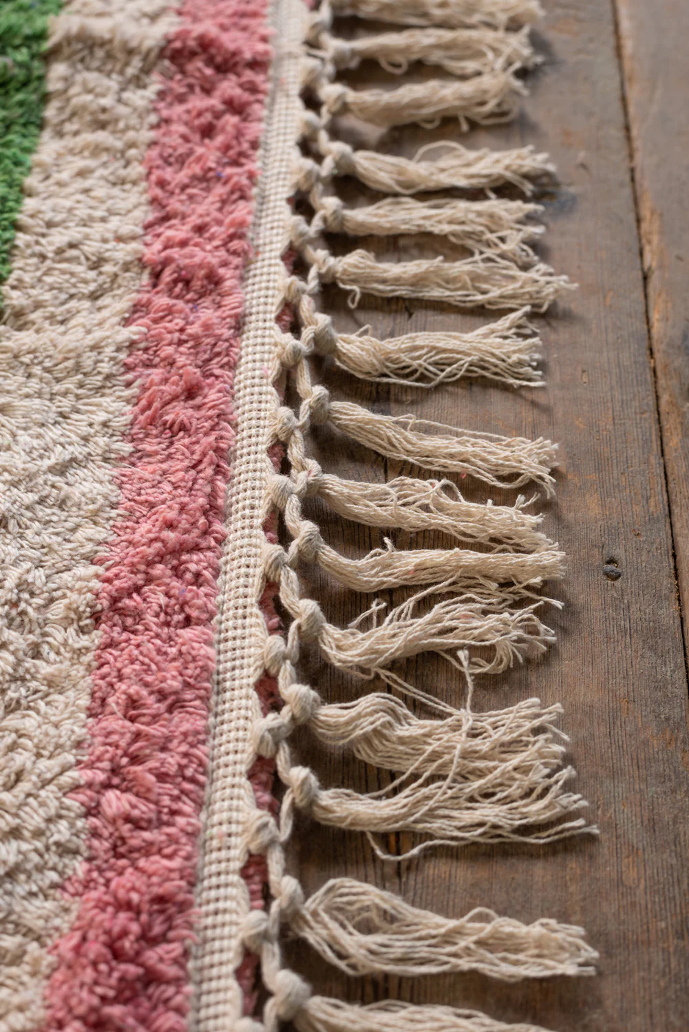 Lizzie Pink & Red Chequered Recycled Cotton Large Rug - Image 6