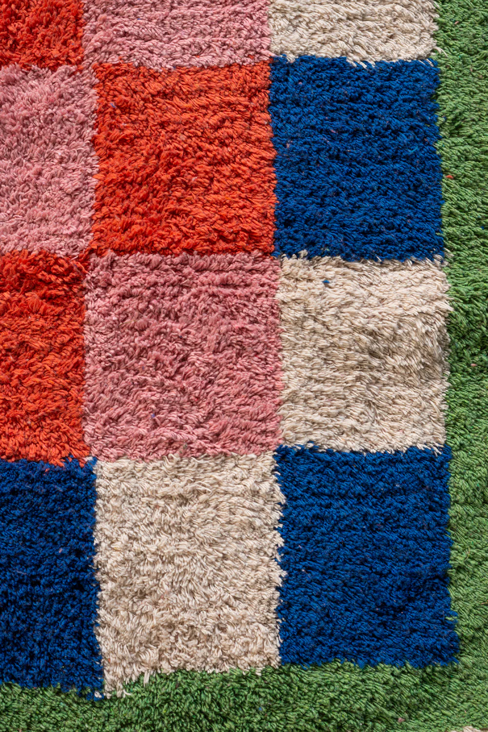 Lizzie Pink & Red Chequered Recycled Cotton Large Rug - Image 8