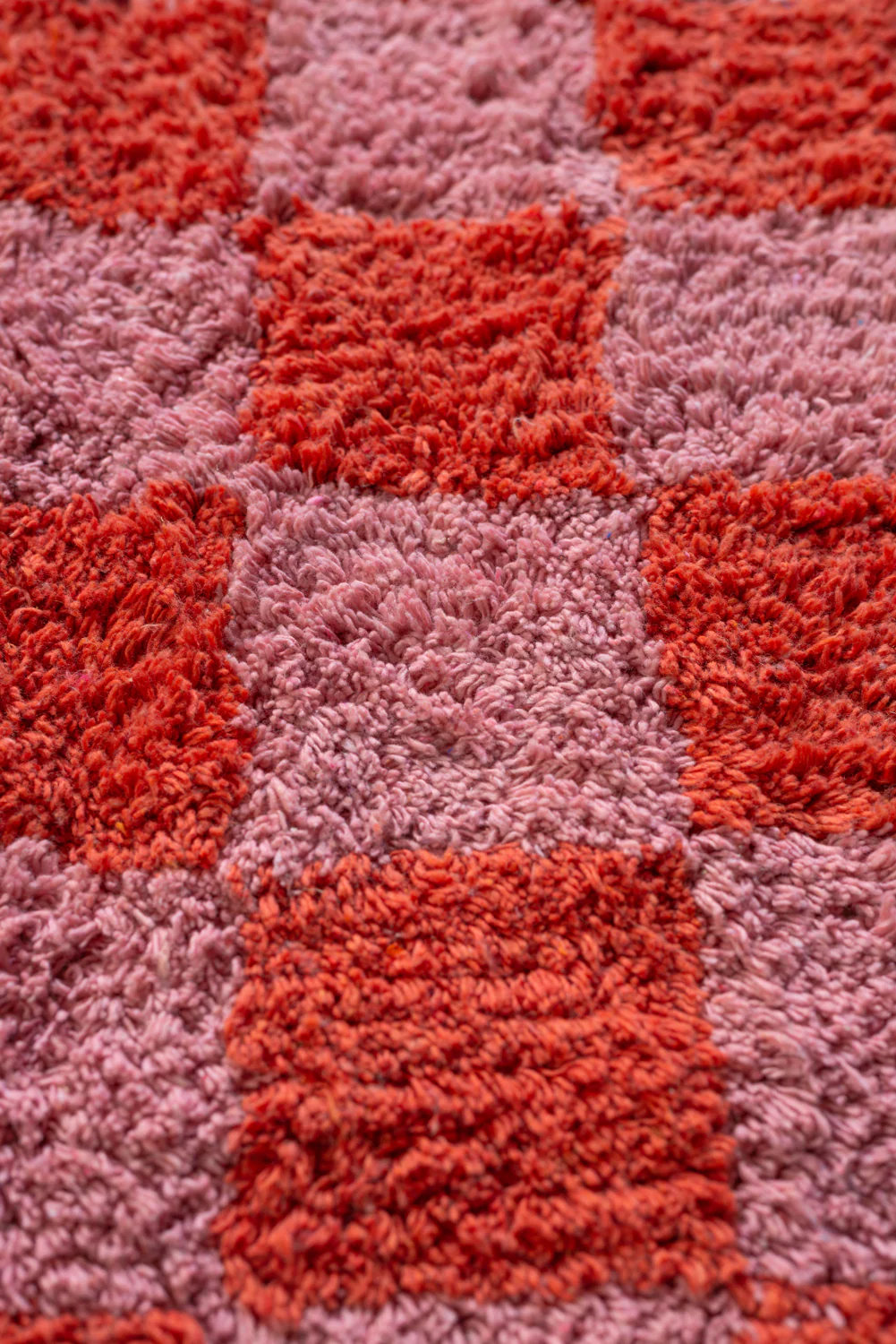Lizzie Pink & Red Chequered Recycled Cotton Medium Rug - Image 7
