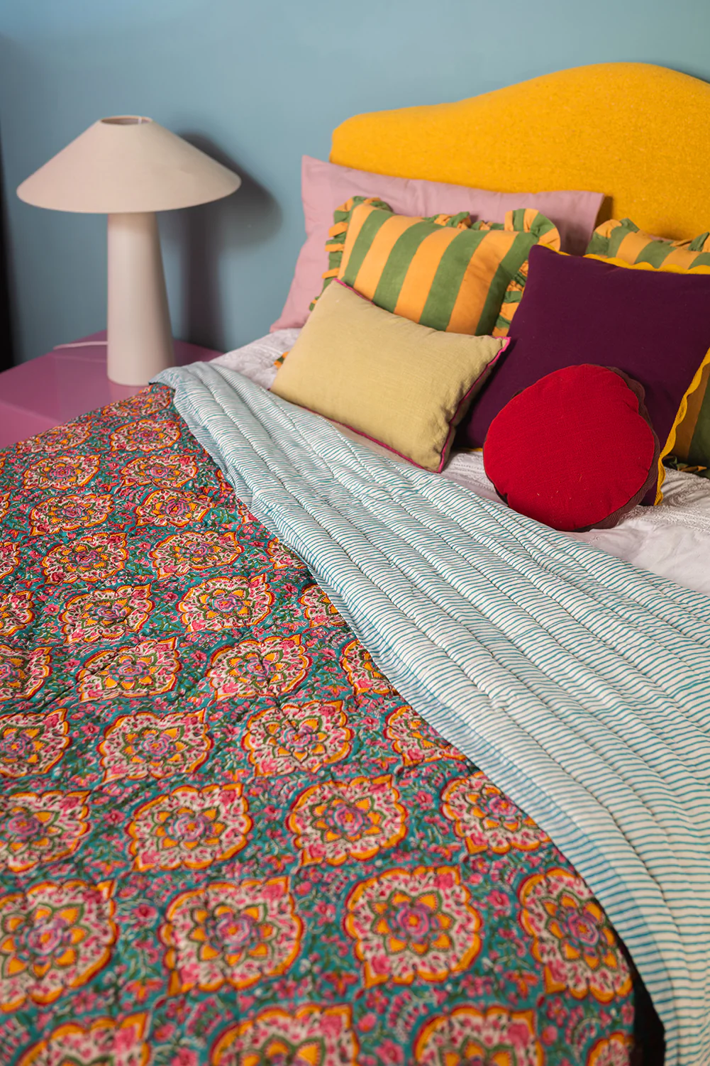 Jasmine Block Print Cotton Quilt - Image 6