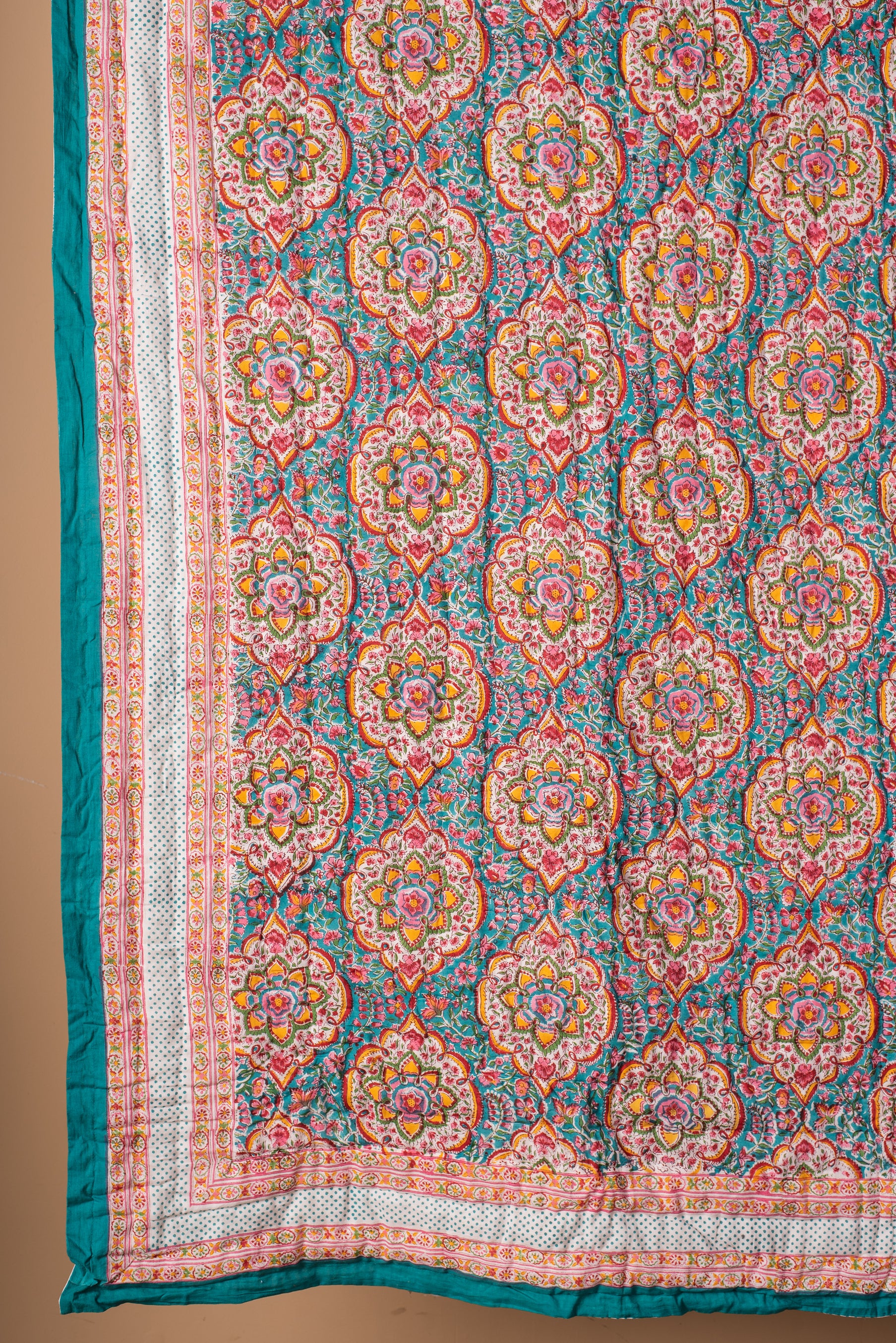 Jasmine Block Print Cotton Quilt - Image 8
