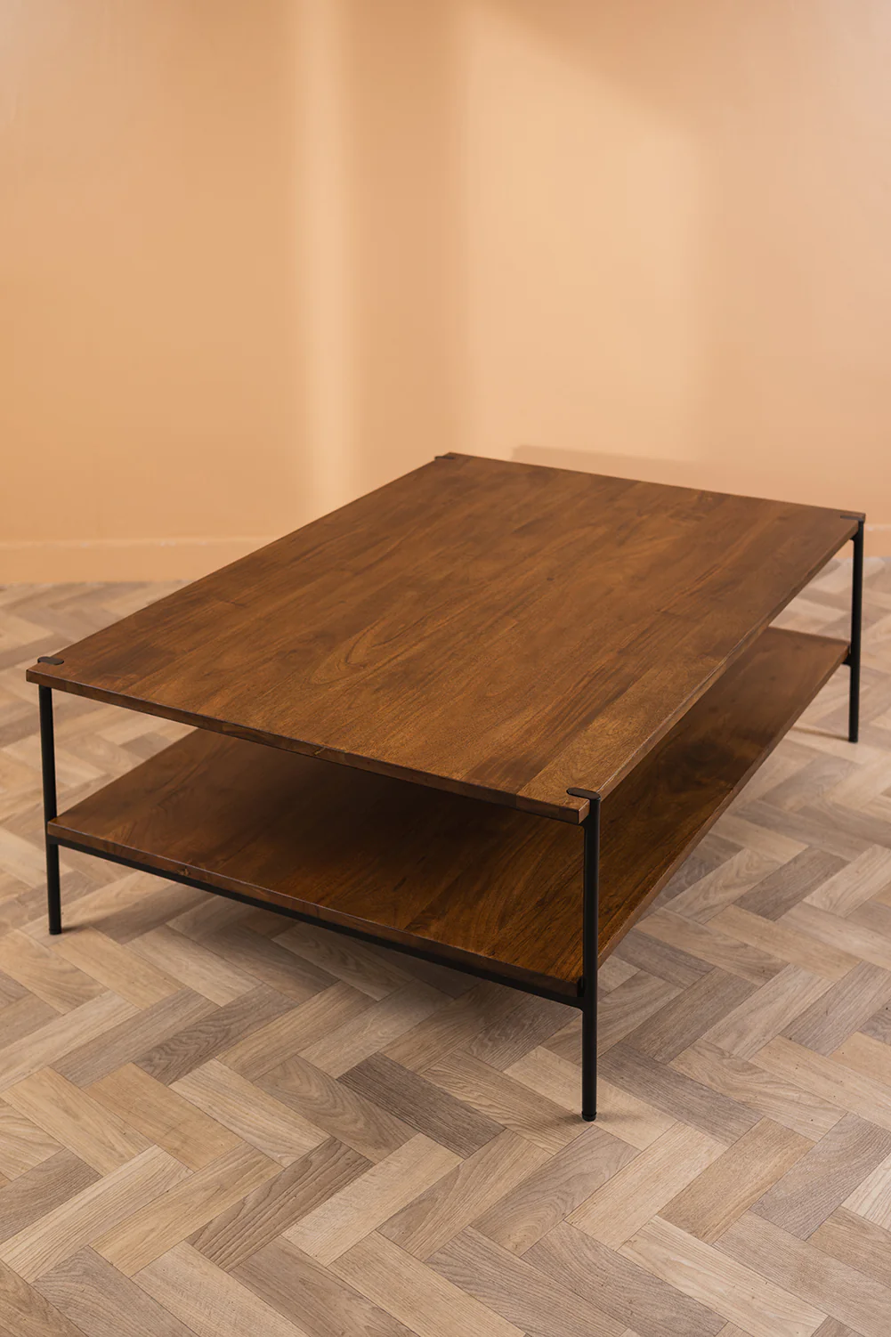 Conrad Acacia Wood Umber Finish Coffee Table - Image 7