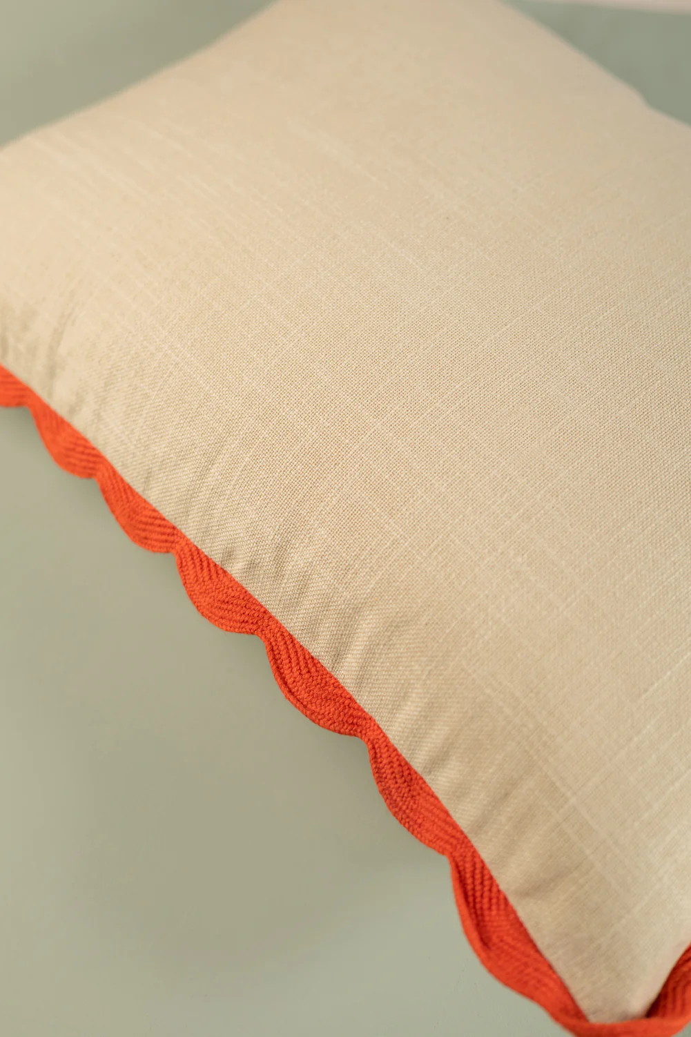 Cream Rectangular Block Colour Cotton Cushion Cover - Image 3