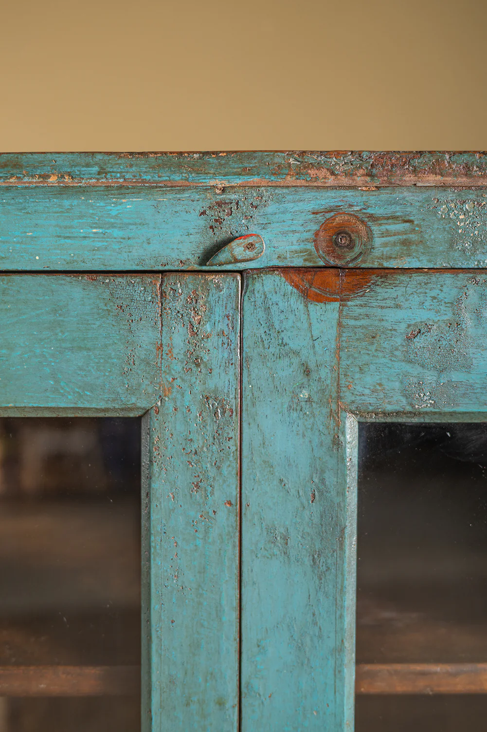 Duck Egg Blue Vintage Cabinet <p>W:71.5cm D:48.5cm H:126cm </p> - Image 4