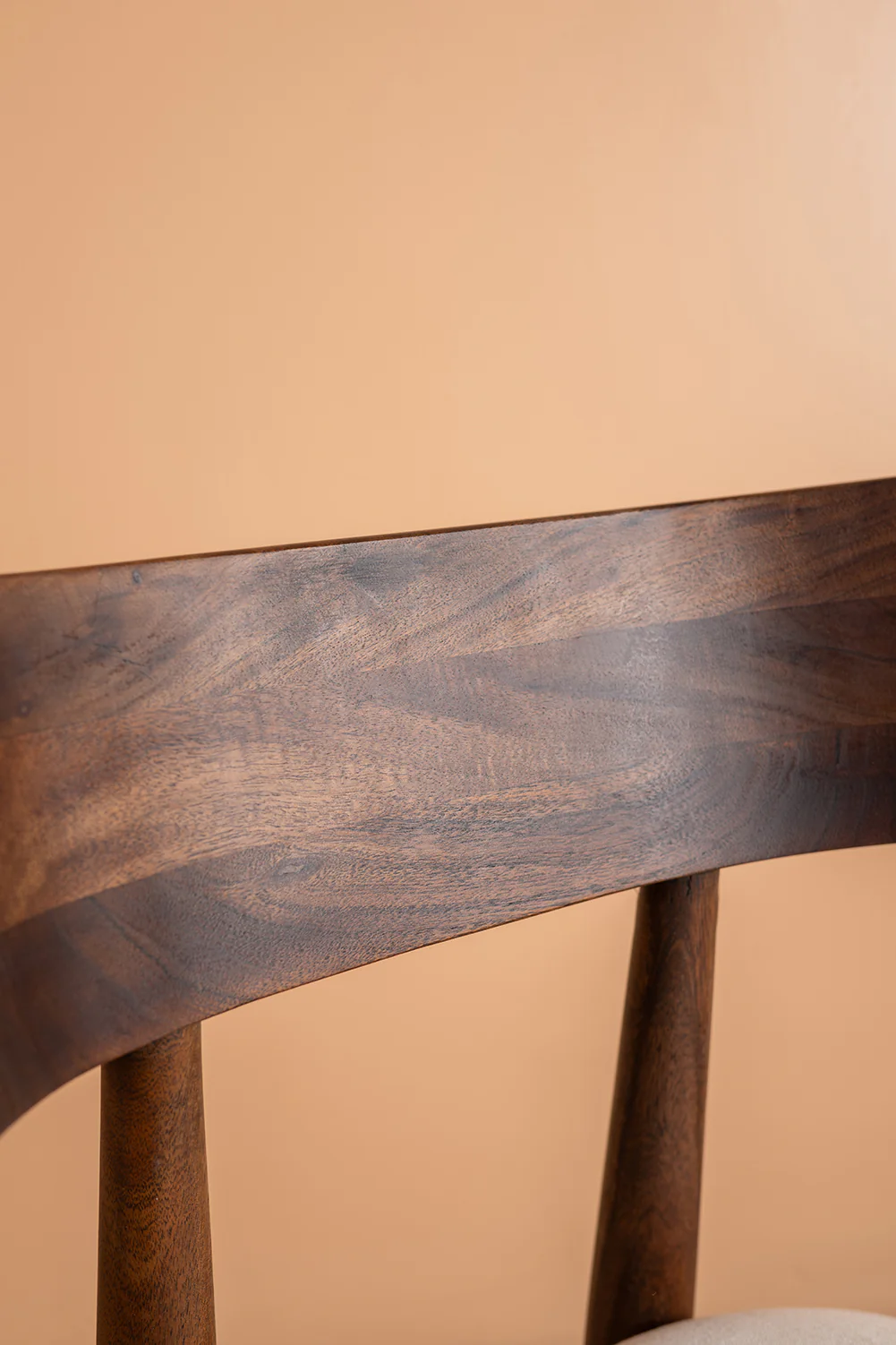 Cormac Acacia Wood Vinegar Finish Upholstered Dining Chair - Image 6