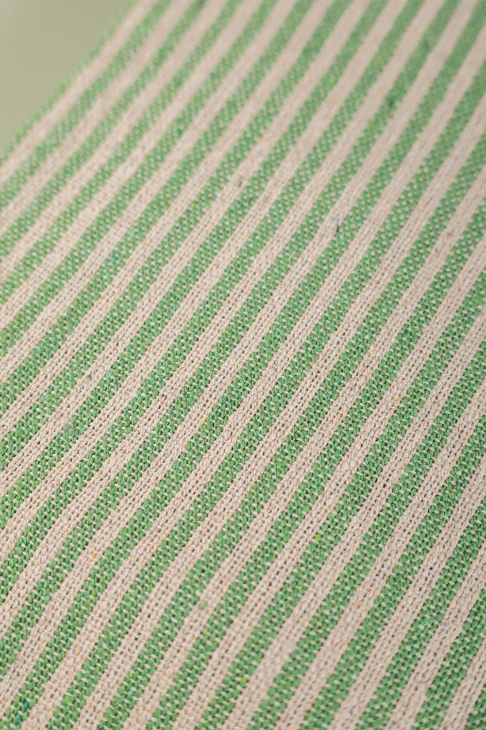 Green Stripe 100% Recycled Cotton Throw - Image 3