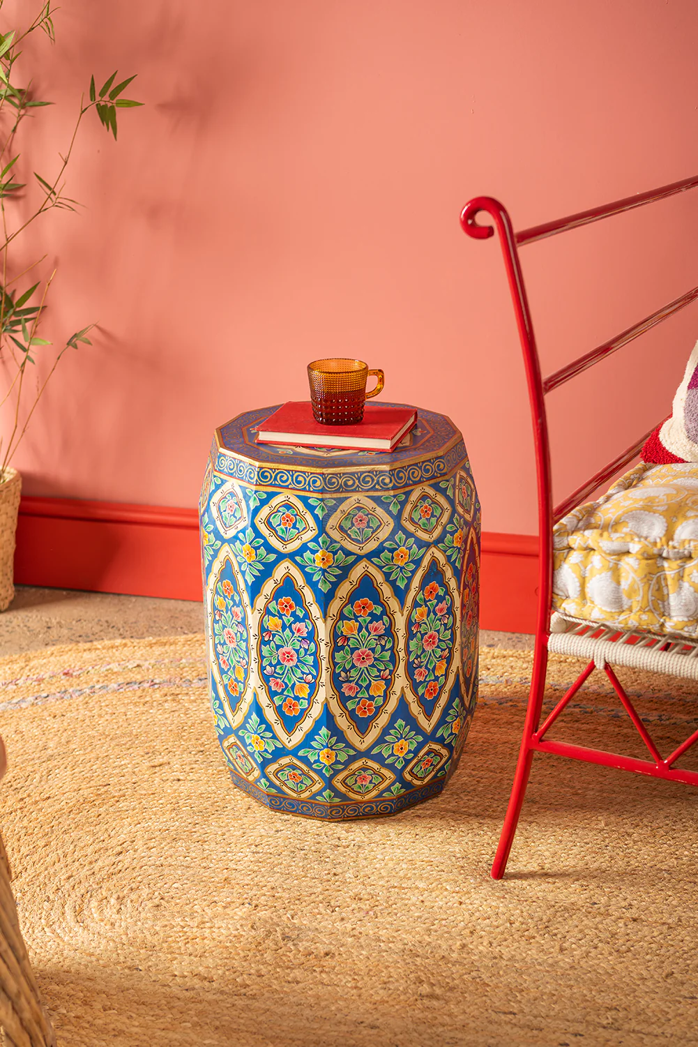 Hand Painted Navy Blue Side Table - Image 4