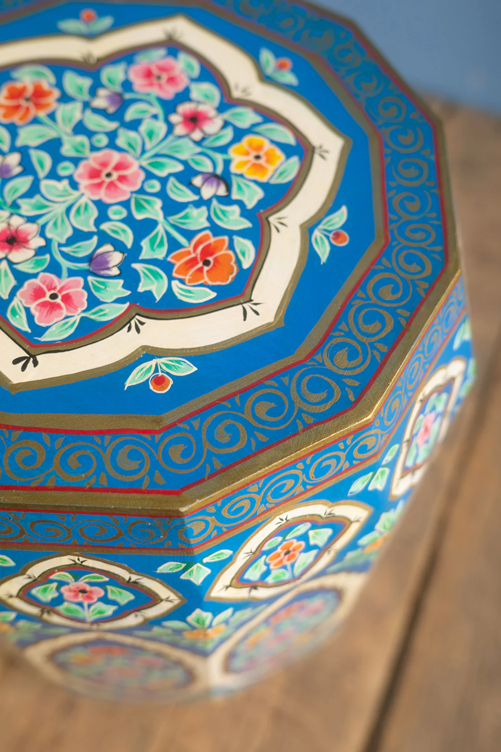 Hand Painted Navy Blue Side Table - Image 9