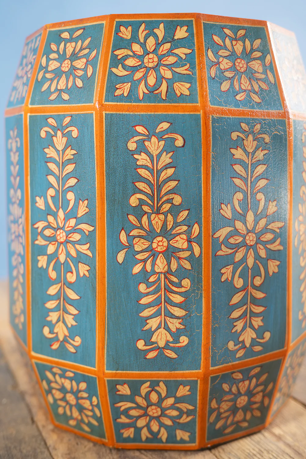 Hand Painted Sky Blue Side Table - Image 4