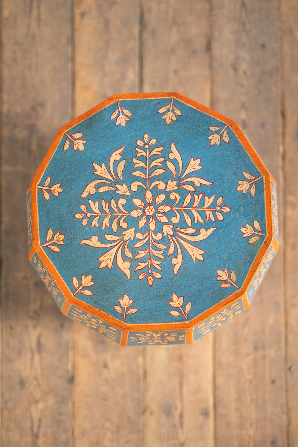Hand Painted Sky Blue Side Table - Image 5