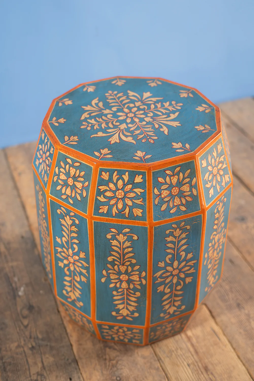 Hand Painted Sky Blue Side Table - Image 6