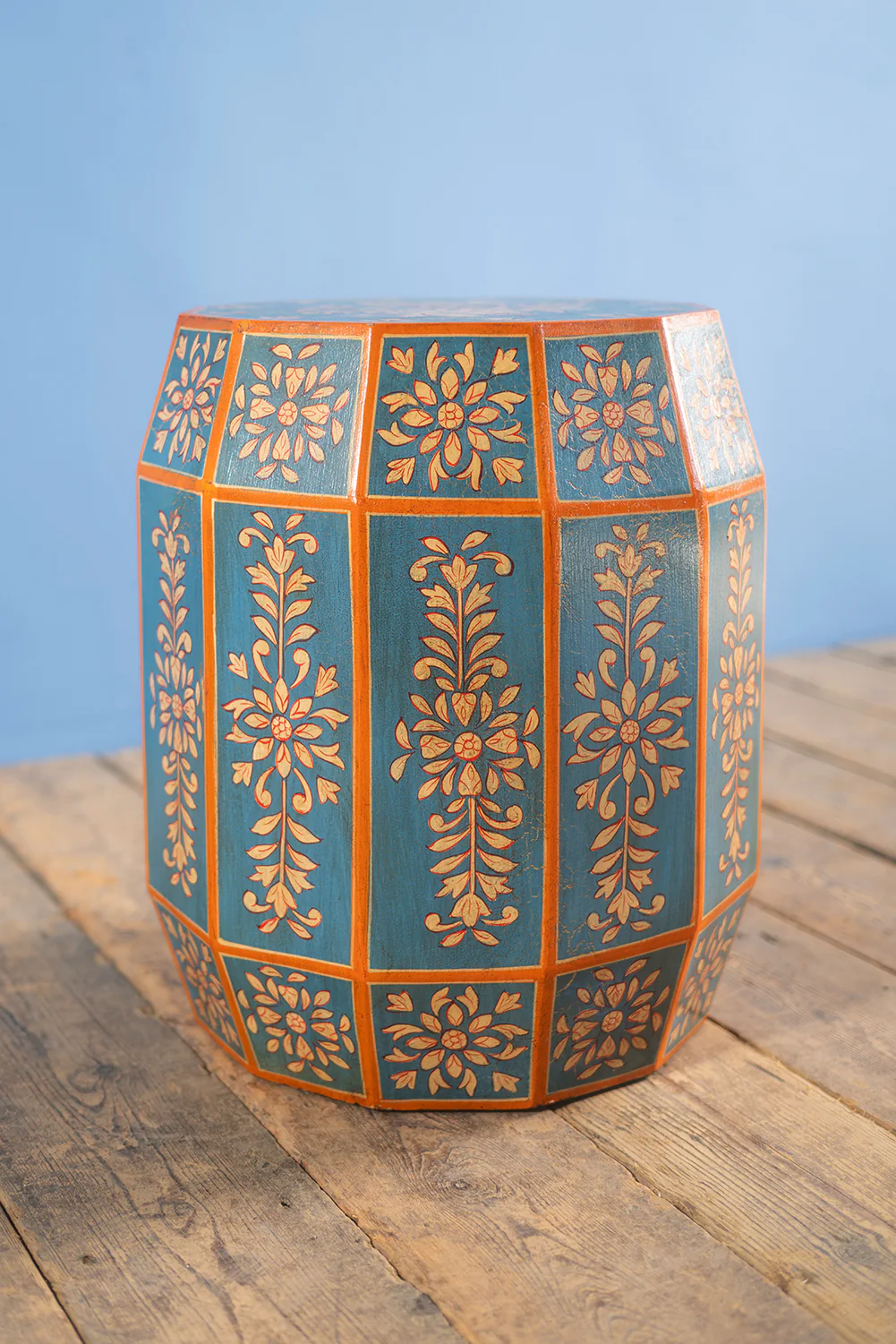 Hand Painted Sky Blue Side Table - Image 9