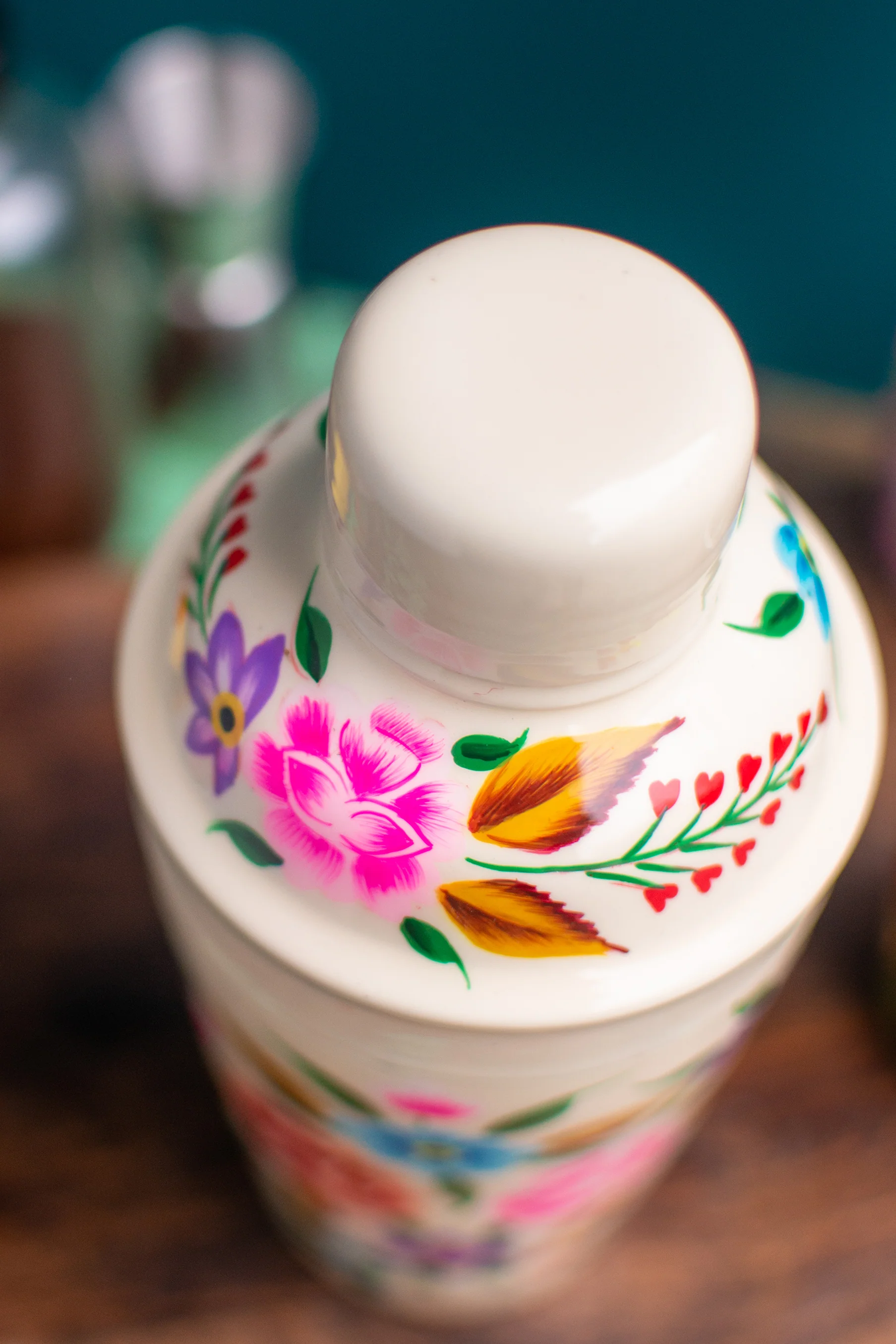 Handpainted Stainless Steel Cocktail Shaker - Image 4