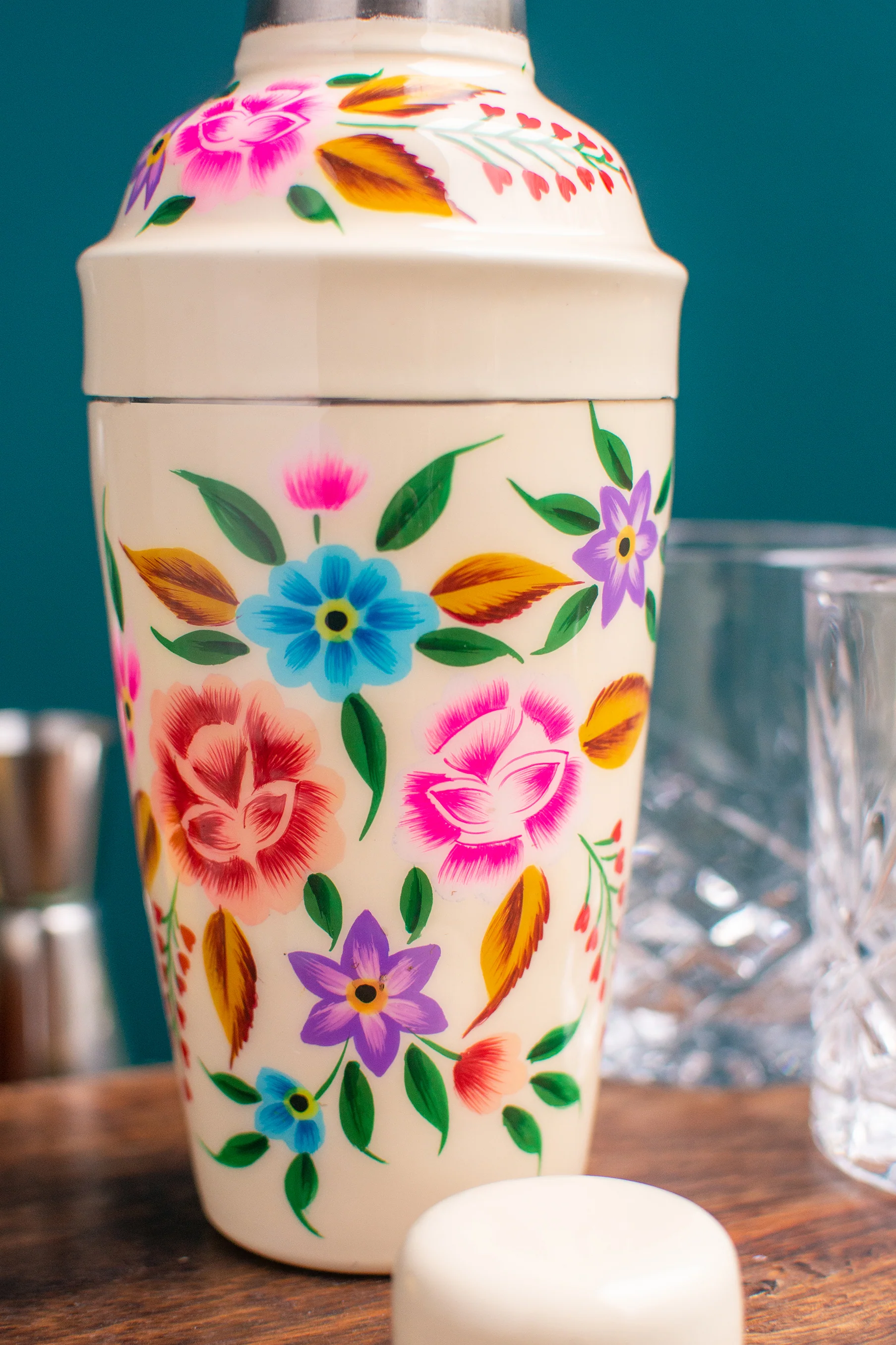 Handpainted Stainless Steel Cocktail Shaker - Image 6