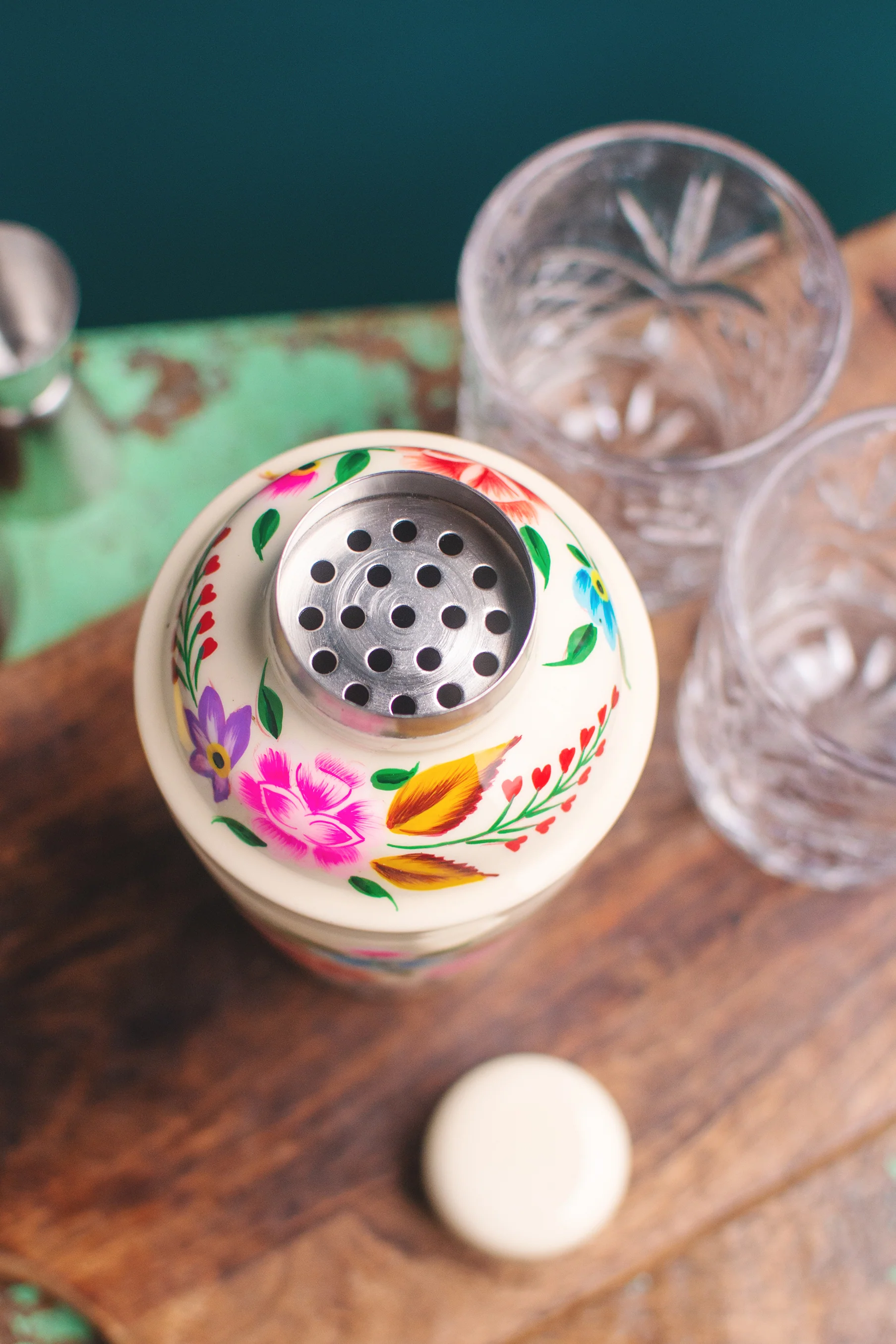 Handpainted Stainless Steel Cocktail Shaker - Image 7