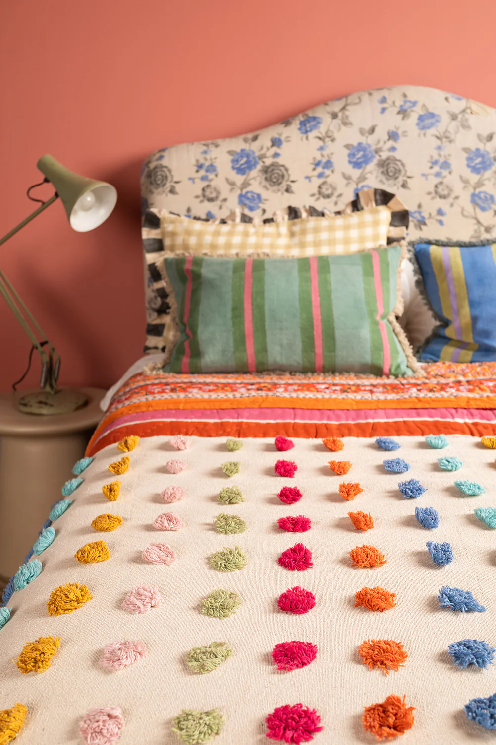Handwoven 100% Recycled Pom Pom Throw - Image 10