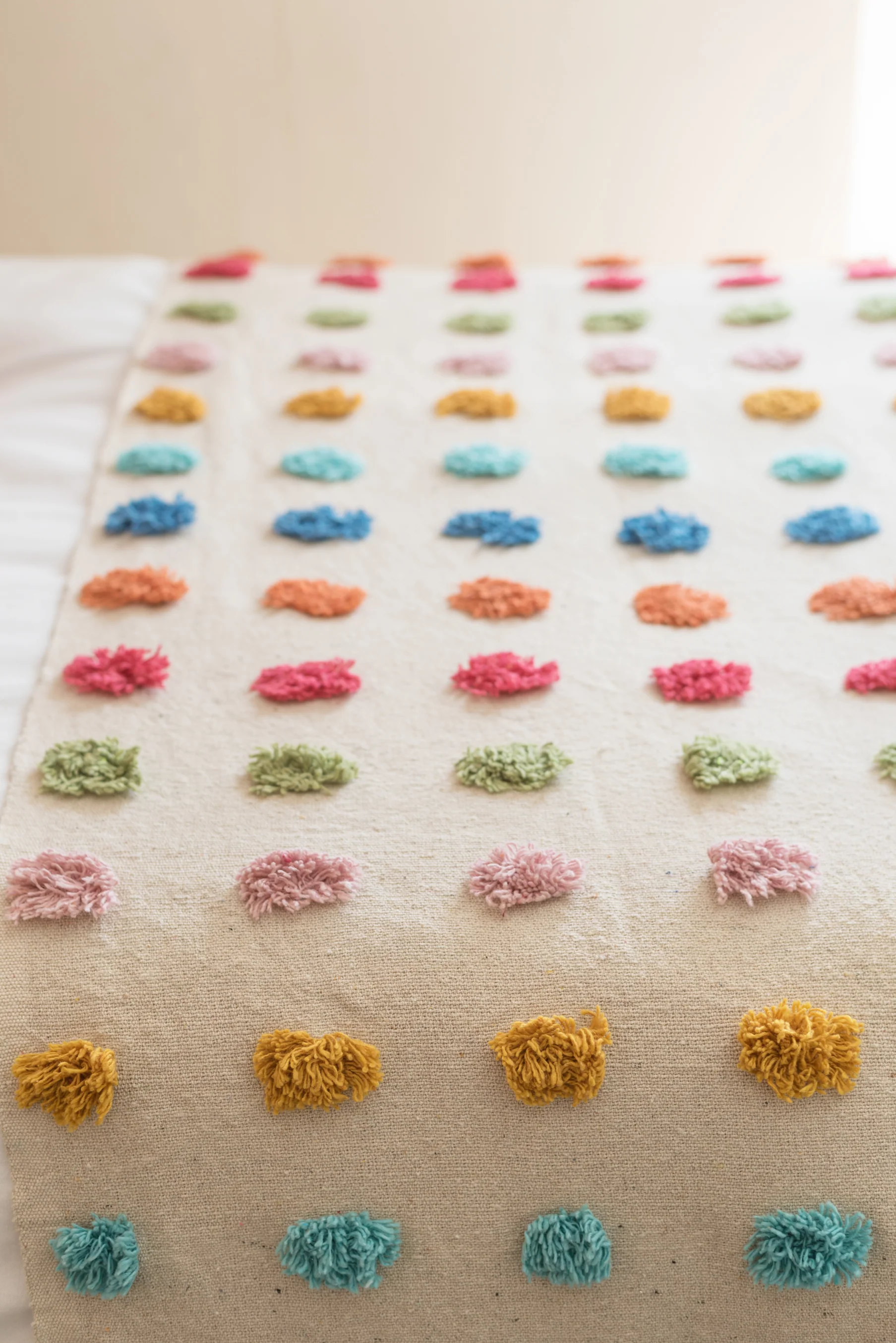 Handwoven 100% Recycled Pom Pom Throw - Image 6