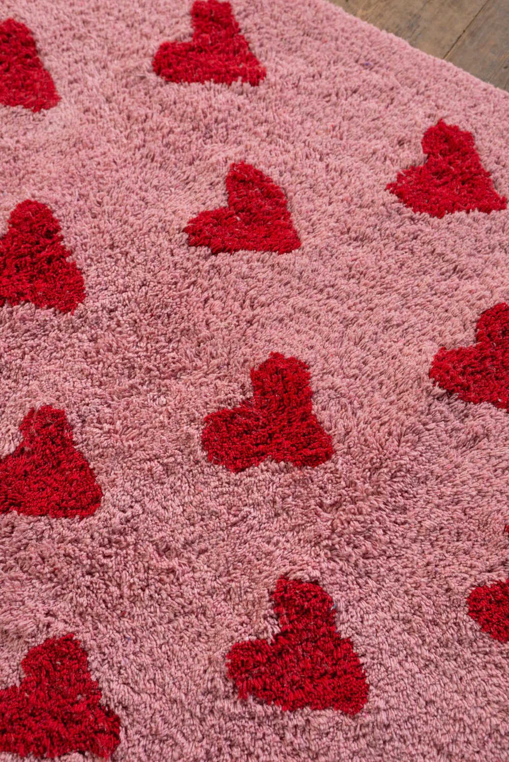 Agatha Pink & Red Heart Recycled Cotton Rug - Image 8