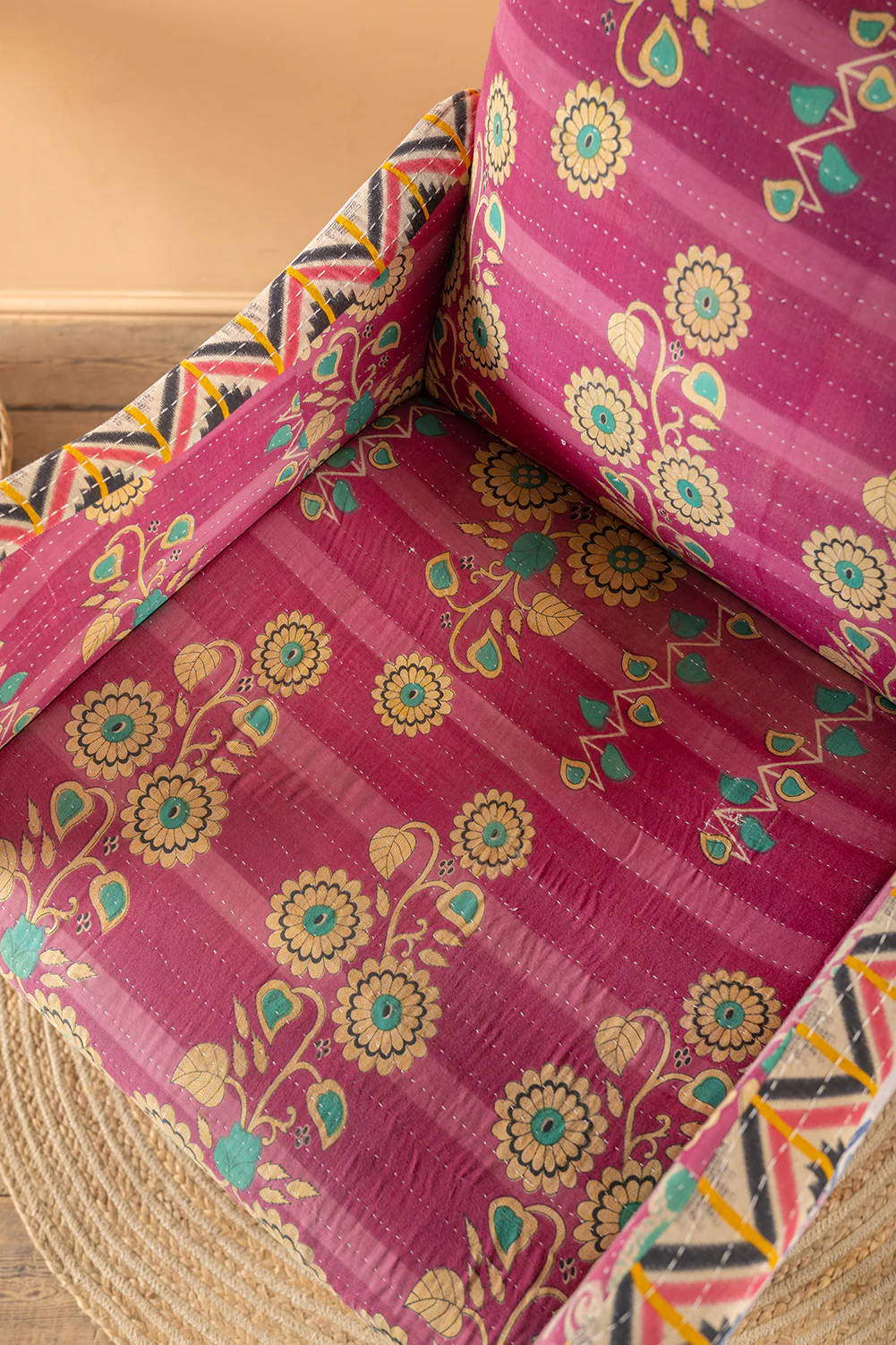 Fuchsia Kantha Panelled Armchair - 05 - Image 10