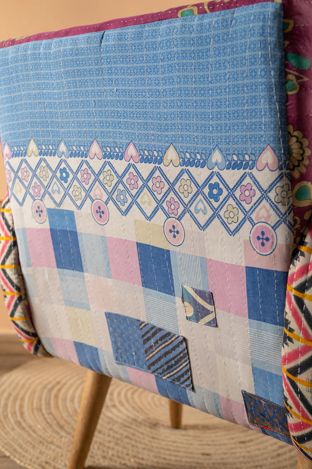 Fuchsia Kantha Panelled Armchair - 05 - Image 11