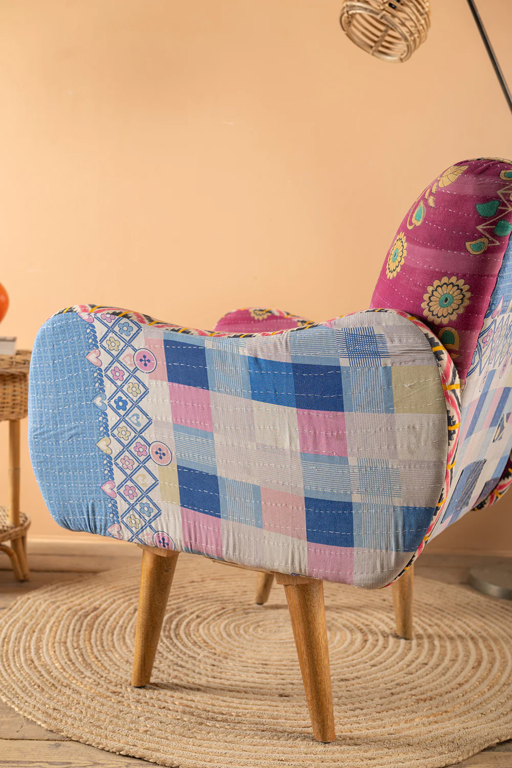 Fuchsia Kantha Panelled Armchair - 05 - Image 9