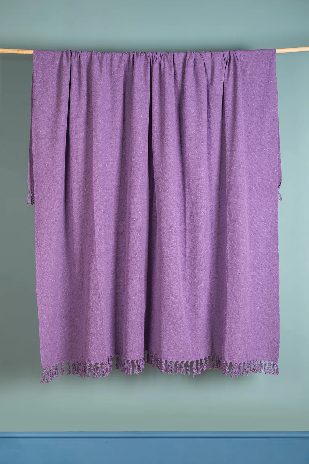 Lilac Recycled Cotton Block Colour Throw - Image 7