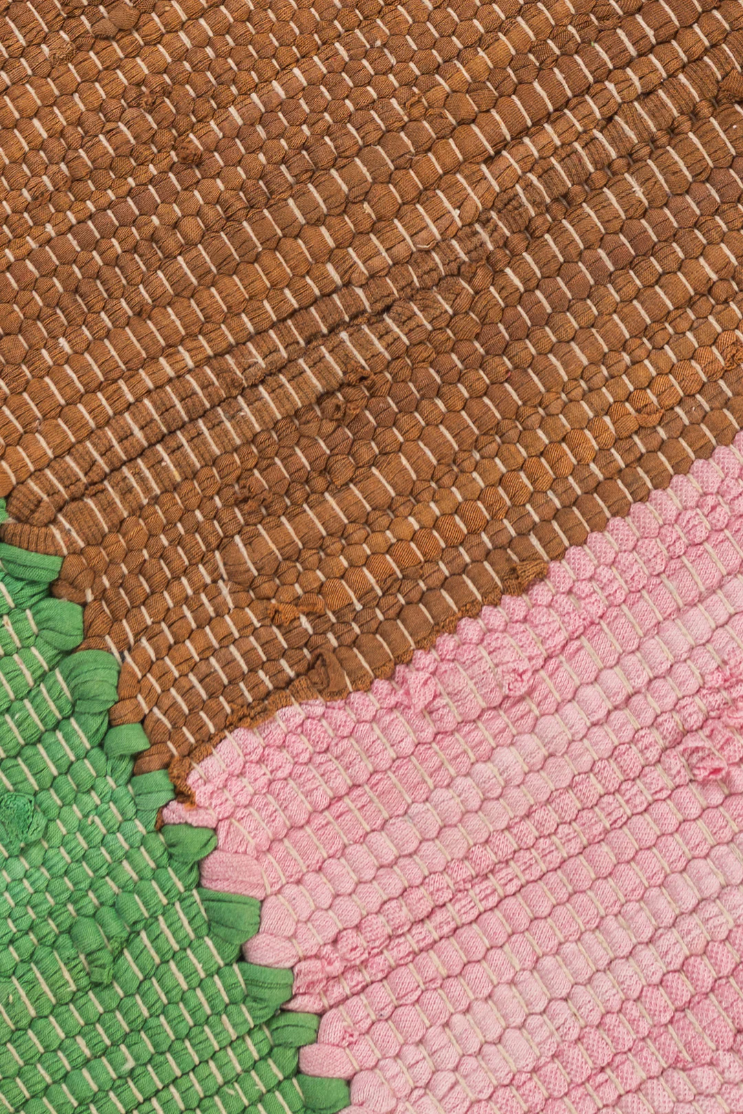 Pink & Ochre Striped Medium Recycled Rug - Image 4