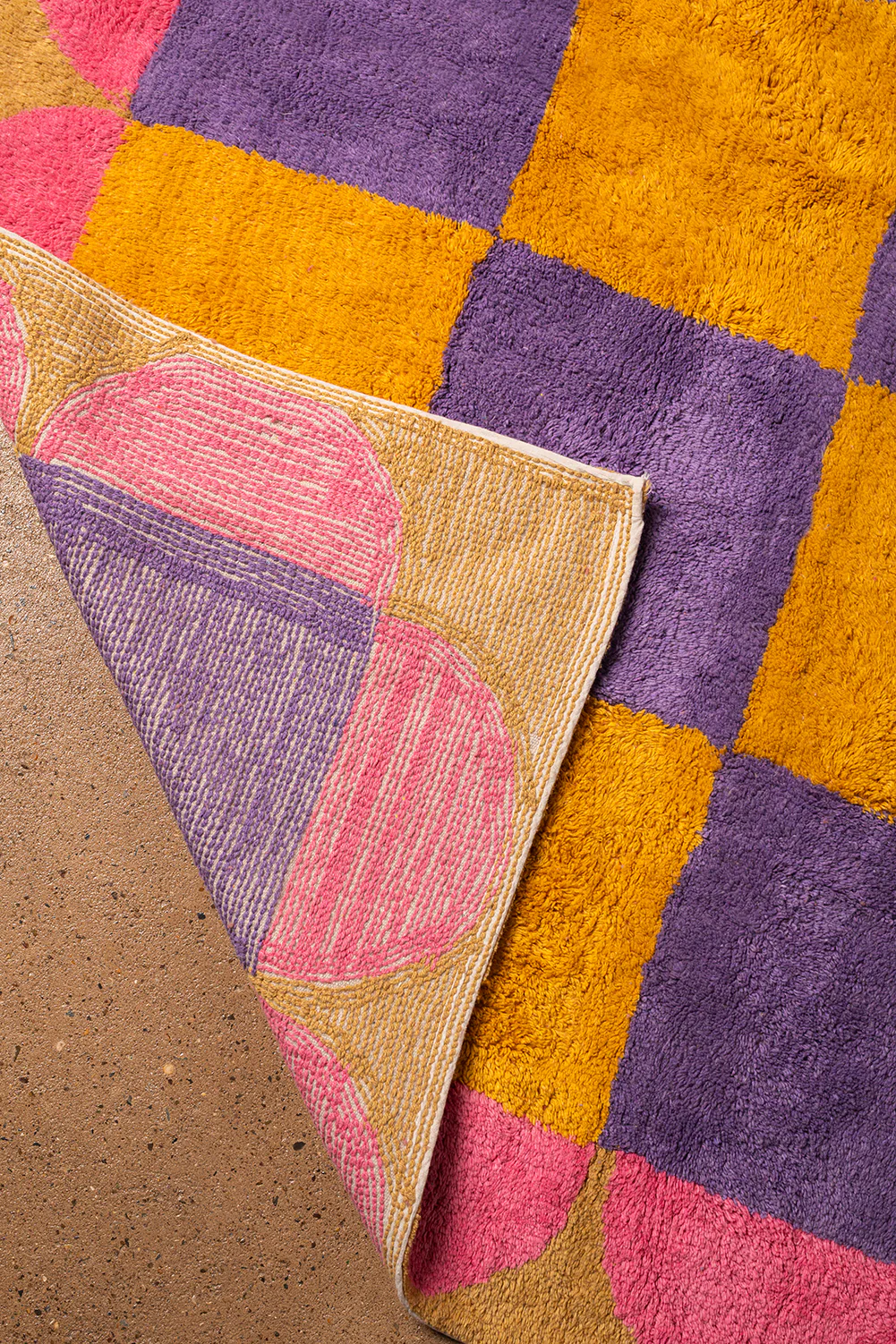 Mallow Check & Scallop Recycled Cotton Rug - Image 3
