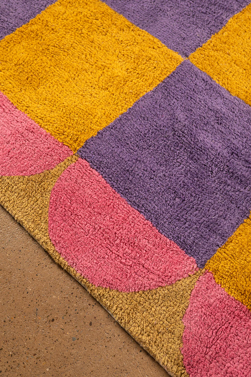 Mallow Check & Scallop Recycled Cotton Rug - Image 6