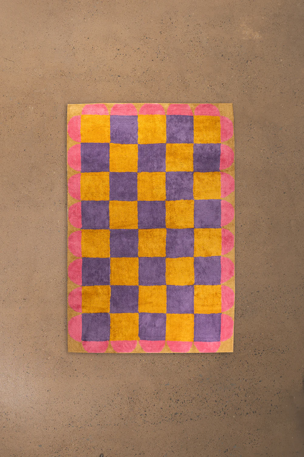 Mallow Check & Scallop Recycled Cotton Rug - Image 7