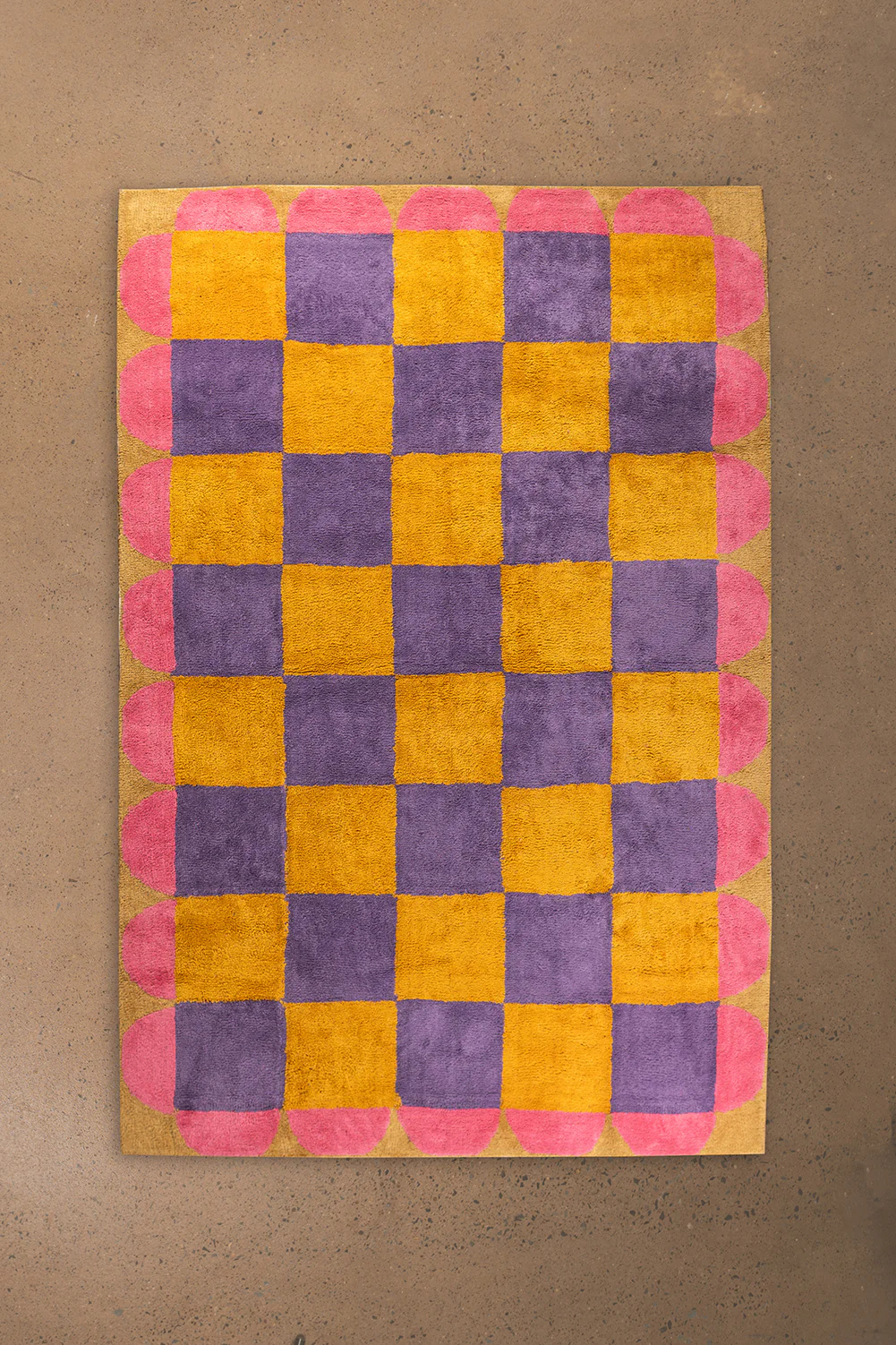 Mallow Check & Scallop Recycled Cotton Rug - Image 8