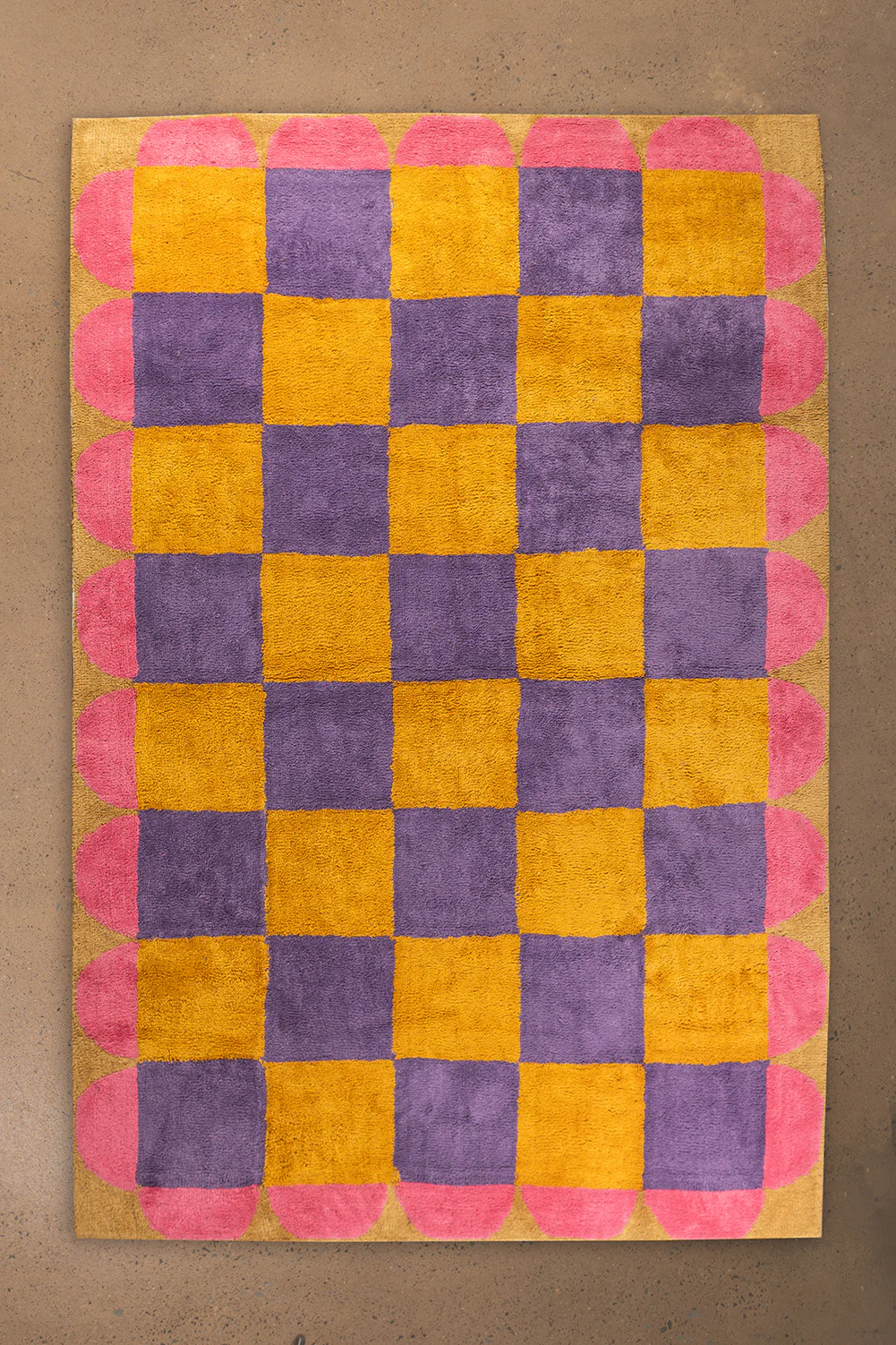 Mallow Check & Scallop Recycled Cotton Rug - Image 9