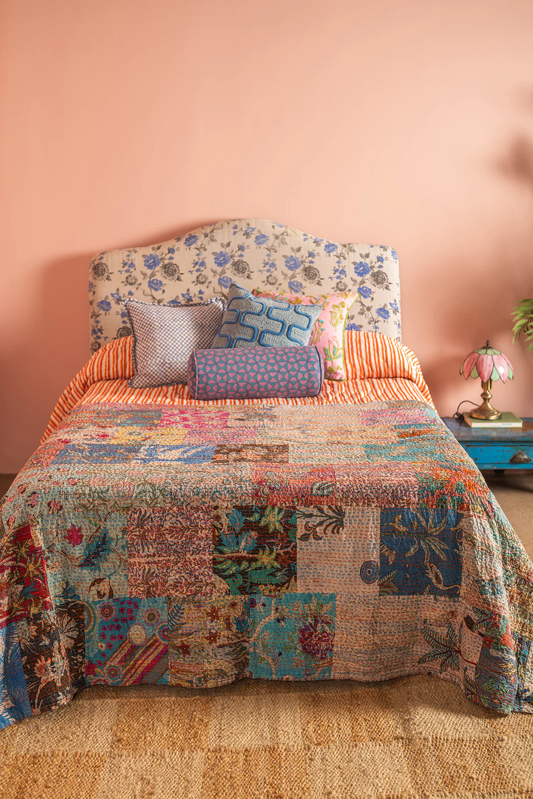 Lola Patchwork Kantha Bed Throw - Image 5