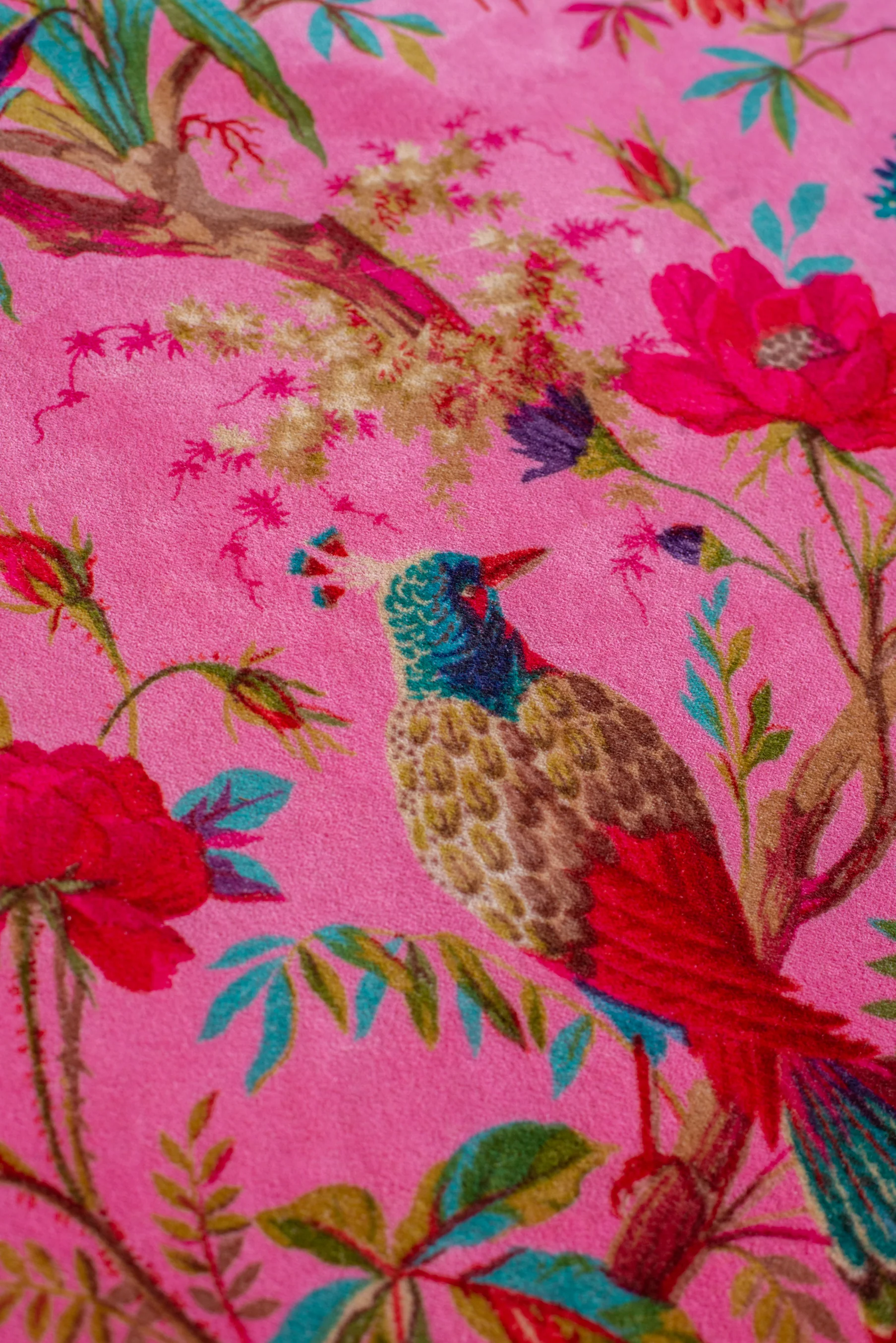 Milla Pink Bird of Paradise Velvet Sofa - Image 6
