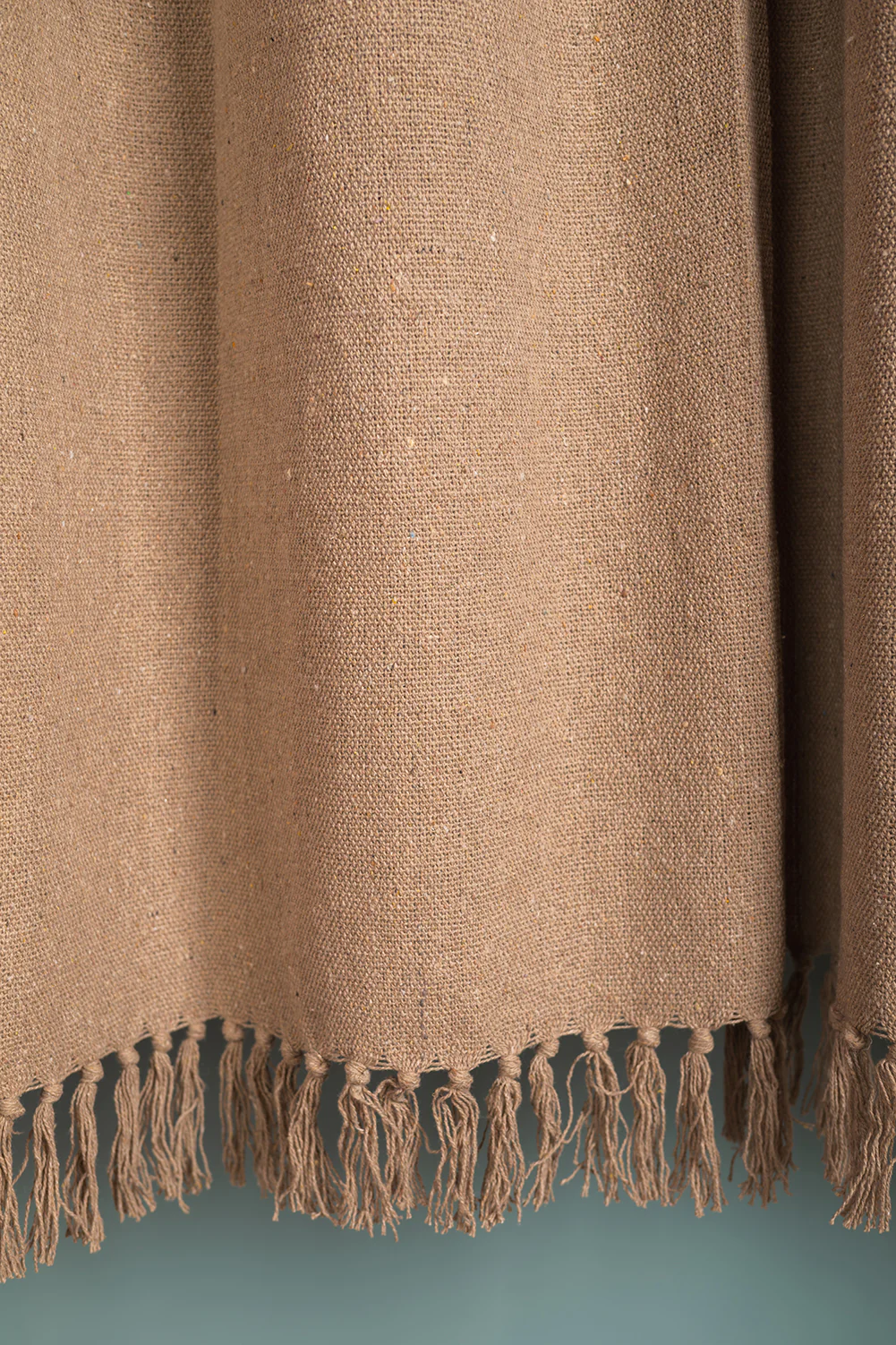 Oatmeal Recycled Cotton Block Colour Throw - Image 4