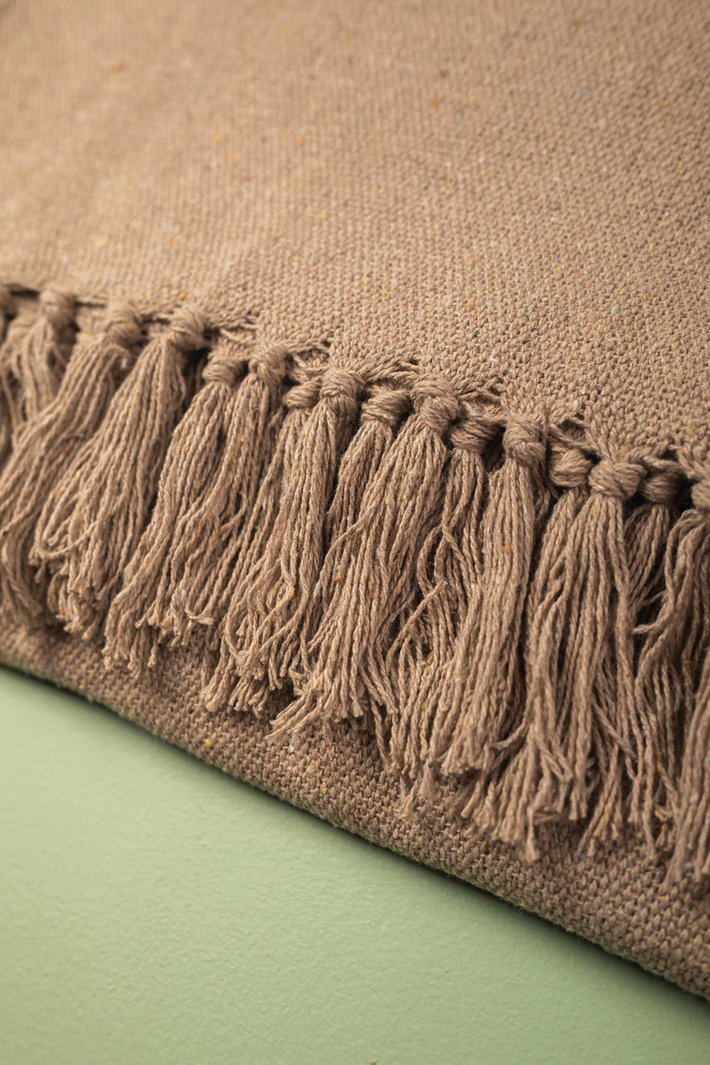 Oatmeal Recycled Cotton Block Colour Throw - Image 5