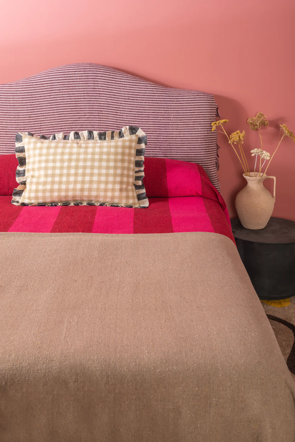 Oatmeal Recycled Cotton Block Colour Throw - Image 7