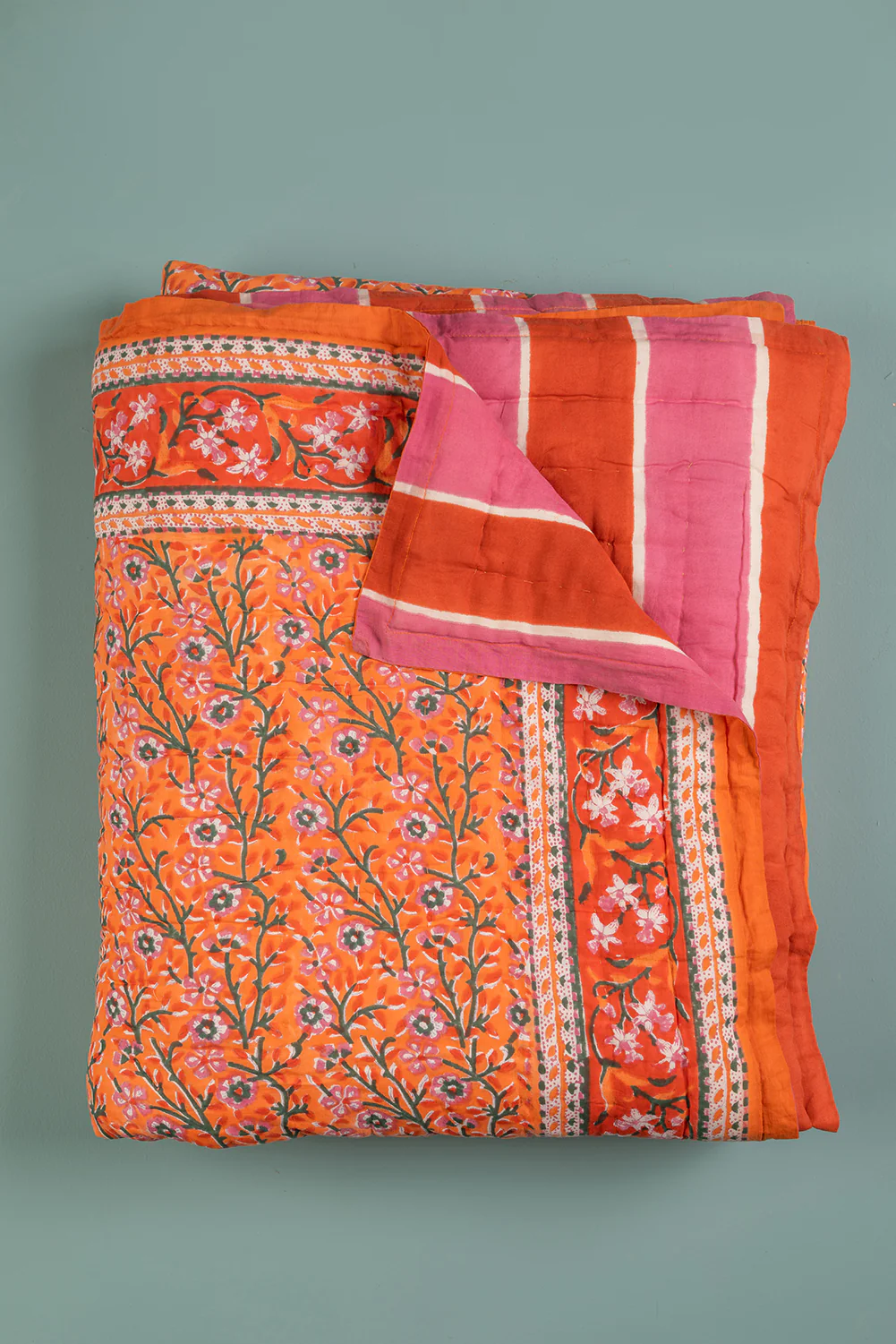 Florence Hand Block Print Cotton Quilt - Image 3
