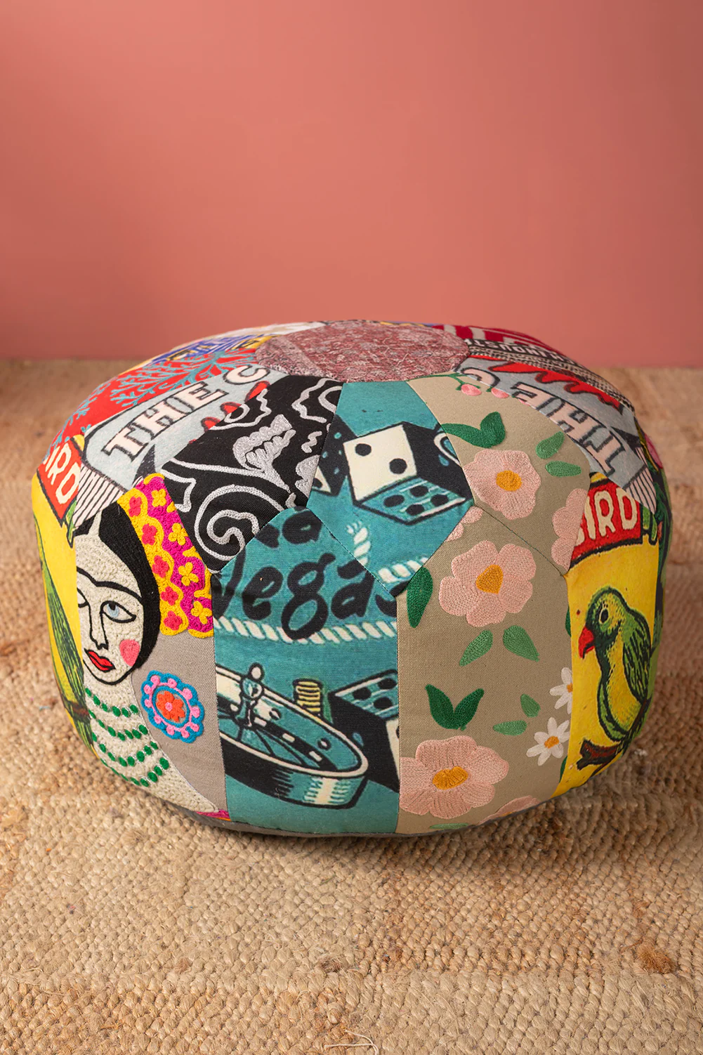 Patchwork Embroidery Pouffe - Image 15