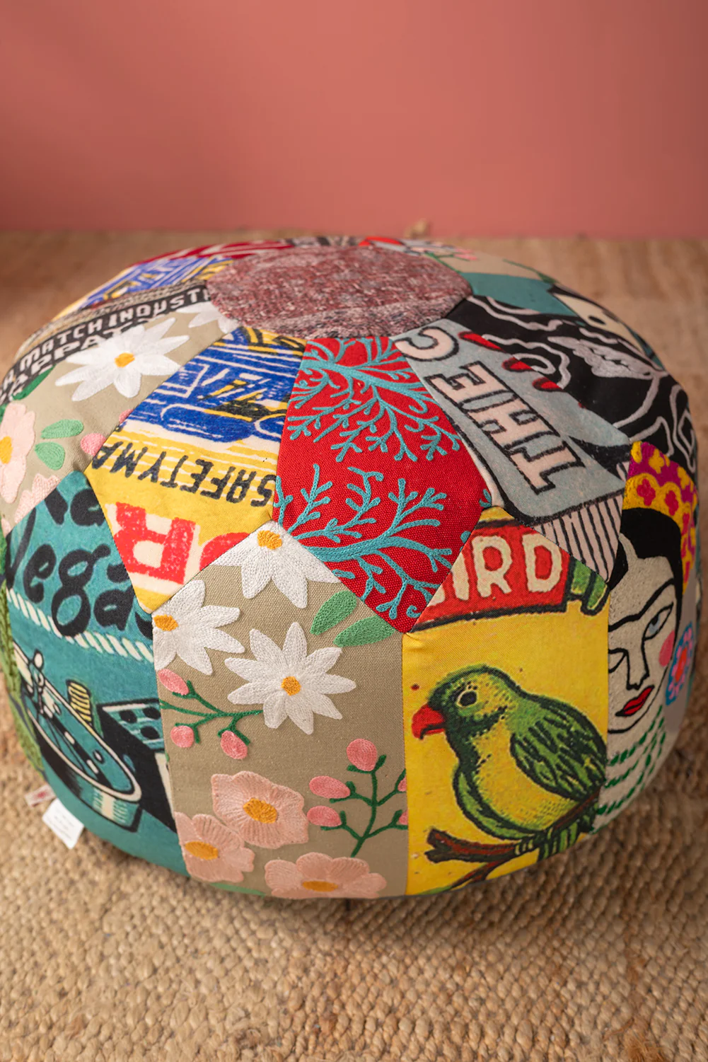 Patchwork Embroidery Pouffe - Image 17