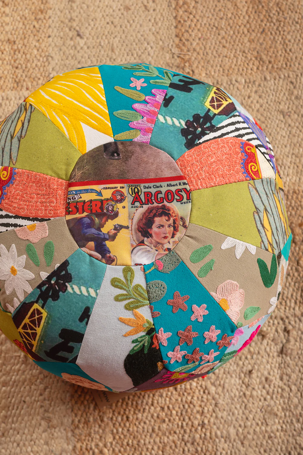 Patchwork Embroidery Pouffe - Image 8